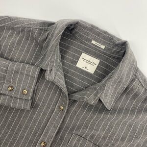 Abercrombie Fitch Shirt Top Womens Extra Large Gray Oversized Soft Pinstripe XL